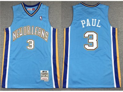 New Orleans Hornets #3 Chris Paul 2005-06 Light Blue Hardwood Classics Jersey